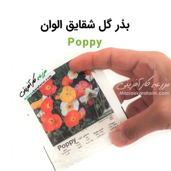 پاکت بذر گل شقایق الوان Poppy packed seeds